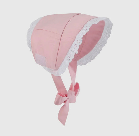 Pink and Lace Baby Bonnet