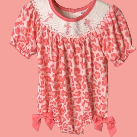 Smocked cheetah cross